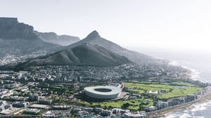 Preview wallpaper city, coast, aerial view, architecture, cape town, south africa