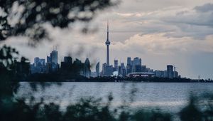 Preview wallpaper city, coast, buildings, architecture, view
