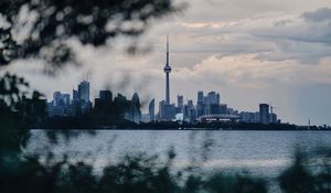 Preview wallpaper city, coast, buildings, architecture, view