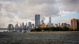 Preview wallpaper city, coast, buildings, view, new york