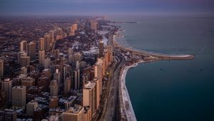 Preview wallpaper city, coast, metropolis, chicago, united states