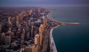 Preview wallpaper city, coast, metropolis, chicago, united states