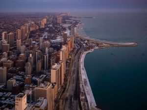 Preview wallpaper city, coast, metropolis, chicago, united states