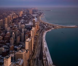 Preview wallpaper city, coast, metropolis, chicago, united states