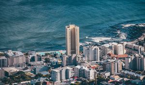Preview wallpaper city, coast, ocean, houses, district