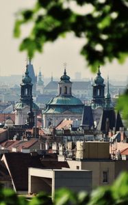 Preview wallpaper city, czech republic, prague, buildings, trees