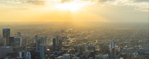 Preview wallpaper city, dawn, aerial view, cityscape, chicago, usa