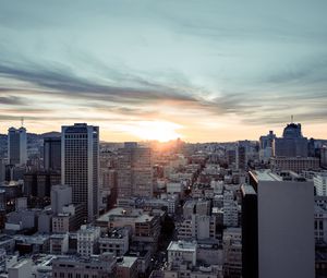 Preview wallpaper city, dawn, metropolis