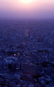 Preview wallpaper city, evening, buildings, distance