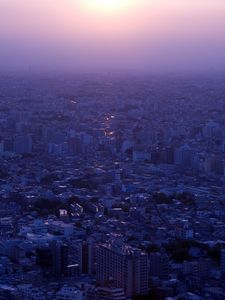 Preview wallpaper city, evening, buildings, distance