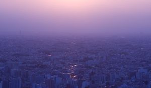 Preview wallpaper city, evening, buildings, distance