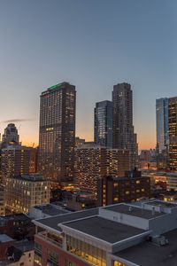 Preview wallpaper city, evening, lights, buildings