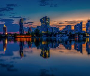 Preview wallpaper city, evening, reflection