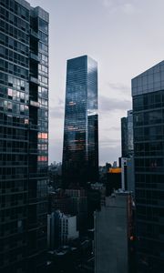 Preview wallpaper city, evening, skyscrapers