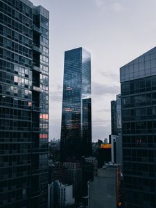 Preview wallpaper city, evening, skyscrapers