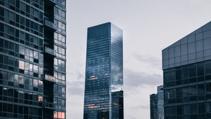 Preview wallpaper city, evening, skyscrapers