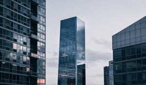 Preview wallpaper city, evening, skyscrapers