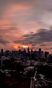 Preview wallpaper city, evening, sunset, buildings