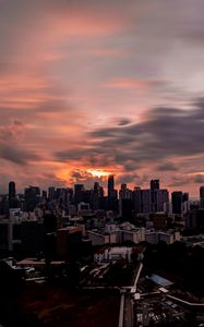Preview wallpaper city, evening, sunset, buildings