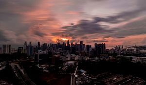 Preview wallpaper city, evening, sunset, buildings