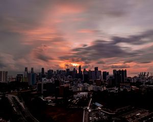 Preview wallpaper city, evening, sunset, buildings