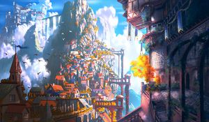 Preview wallpaper city, fantasy, castle, art