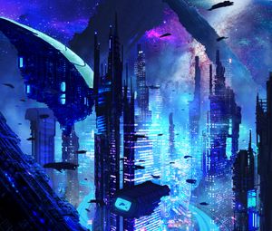Preview wallpaper city, futurism, sci-fi, future, fantastic