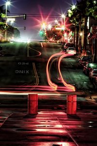 Preview wallpaper city, houses, cars, street, megapolis, night lights