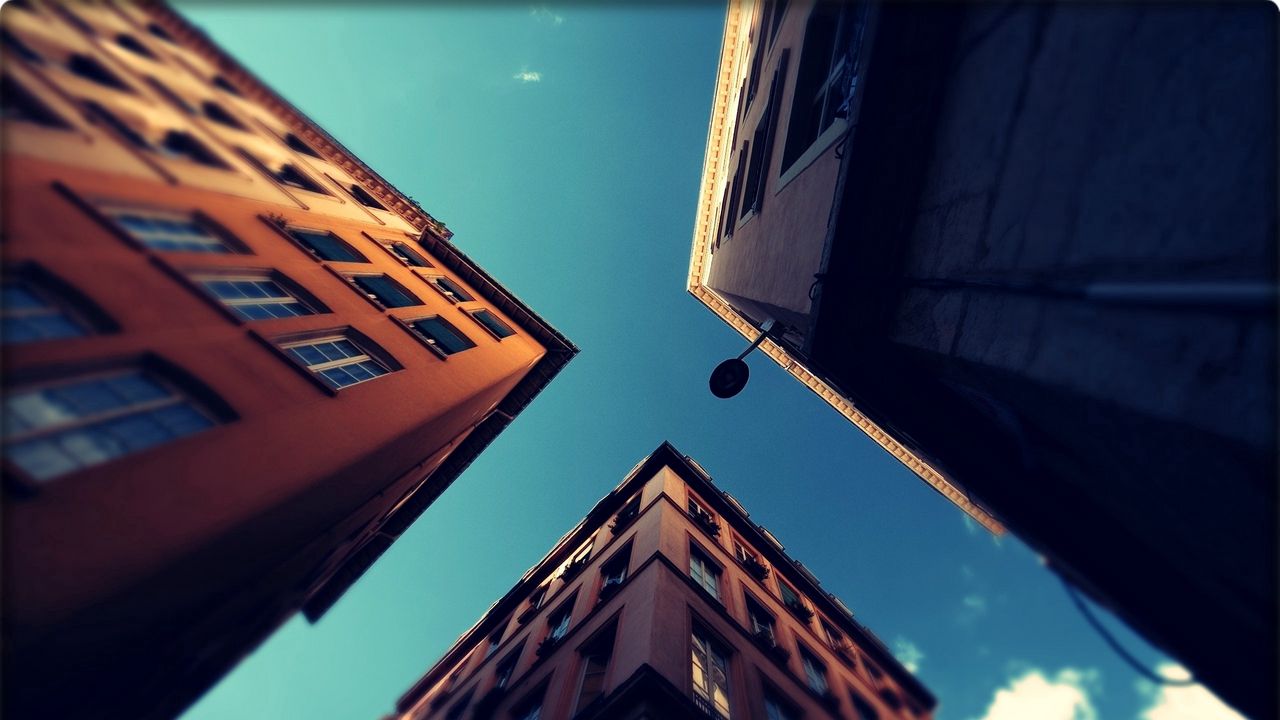 Wallpaper city, houses, sky