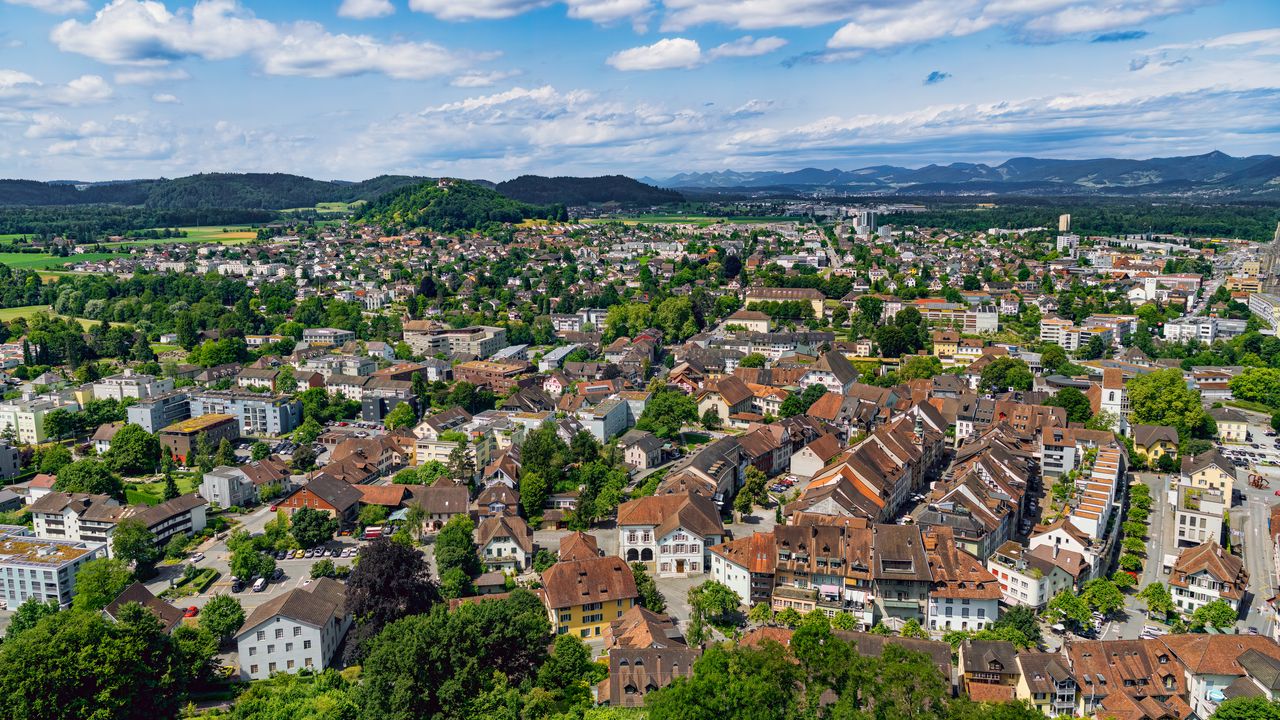 Wallpaper city, houses, view, panorama