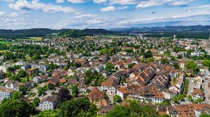Preview wallpaper city, houses, view, panorama