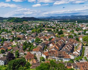 Preview wallpaper city, houses, view, panorama