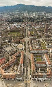 Preview wallpaper city, landscape, aerial view, buildings, roads