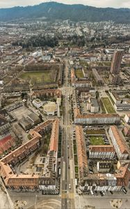 Preview wallpaper city, landscape, aerial view, buildings, roads