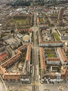 Preview wallpaper city, landscape, aerial view, buildings, roads