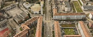 Preview wallpaper city, landscape, aerial view, buildings, roads