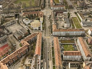 Preview wallpaper city, landscape, aerial view, buildings, roads