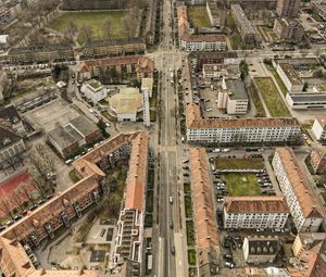 Preview wallpaper city, landscape, aerial view, buildings, roads