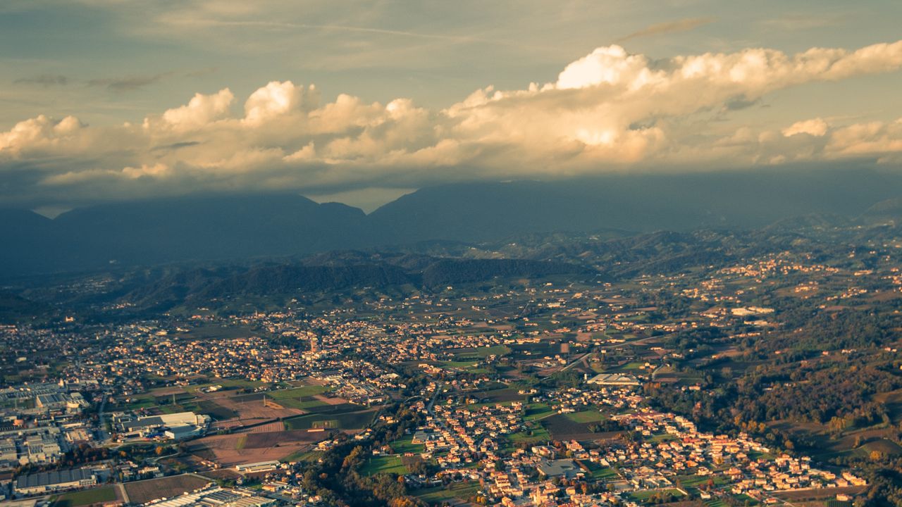 Wallpaper city, landscape, aerial view