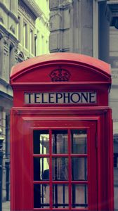 Preview wallpaper city, lights, telephone box, light, house