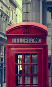 Preview wallpaper city, lights, telephone box, light, house