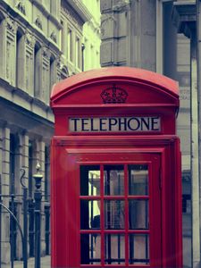 Preview wallpaper city, lights, telephone box, light, house