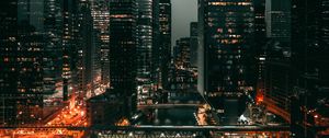 Preview wallpaper city, metropolis, aerial view, buildings, river