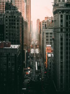 Preview wallpaper city, metropolis, aerial view, buildings, road
