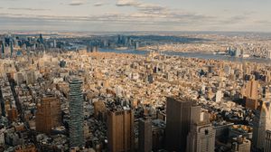 Preview wallpaper city, metropolis, aerial view, buildings, new york