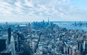 Preview wallpaper city, metropolis, aerial view, buildings, cityscape, new york