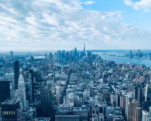 Preview wallpaper city, metropolis, aerial view, buildings, cityscape, new york