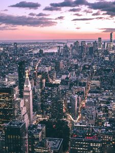 Preview wallpaper city, metropolis, aerial view, buildings, skyscrapers, cityscape, new york