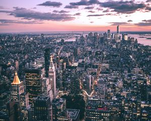 Preview wallpaper city, metropolis, aerial view, buildings, skyscrapers, cityscape, new york