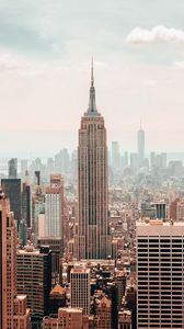 Preview wallpaper city, metropolis, aerial view, skyscrapers, buildings, new york